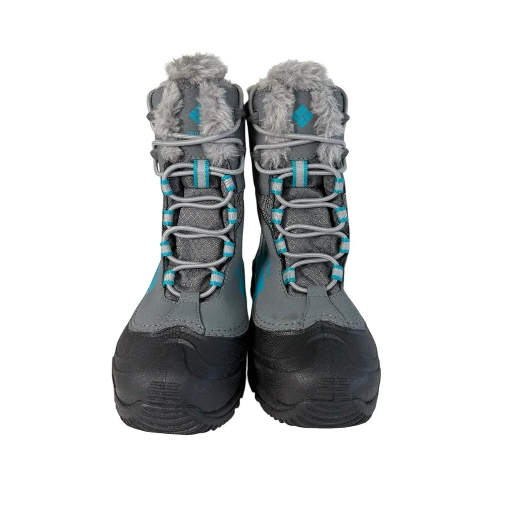 Columbia Youth Bugaboot Plus‎ IV Omni-Heat Boot- Gray/blue Boys Size 1Y No Box